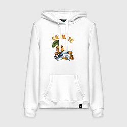 Толстовка-худи хлопковая женская Carrate, цвет: белый