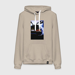 Толстовка-худи хлопковая женская Out a time, цвет: миндальный