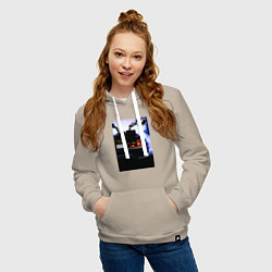 Толстовка-худи хлопковая женская Out a time, цвет: миндальный — фото 2