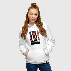 Толстовка-худи хлопковая женская Titanic love, цвет: белый — фото 2