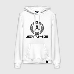 Толстовка-худи хлопковая женская AMG, цвет: белый