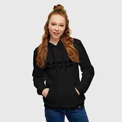 Толстовка-худи хлопковая женская Range Rover, цвет: черный — фото 2