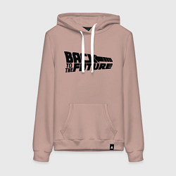 Толстовка-худи хлопковая женская Back to the future, цвет: пыльно-розовый