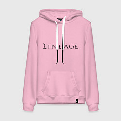 Толстовка-худи хлопковая женская Lineage logo, цвет: светло-розовый