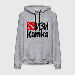 Толстовка-худи хлопковая женская Изи катка, цвет: меланж