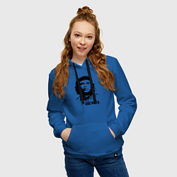 Толстовка-худи хлопковая женская Эрнесто Че Гевара, цвет: синий — фото 2