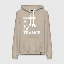 Толстовка-худи хлопковая женская Together in A State of Trance, цвет: миндальный