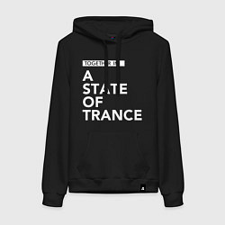 Толстовка-худи хлопковая женская Together in A State of Trance, цвет: черный