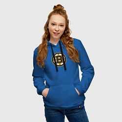 Толстовка-худи хлопковая женская Boston Bruins, цвет: синий — фото 2