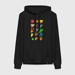 Толстовка-худи хлопковая женская Hotline Miami Masks, цвет: черный