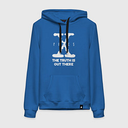 Толстовка-худи хлопковая женская X-Files: Truth is out there, цвет: синий