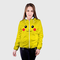 Куртка с капюшоном женская Happy Pikachu, цвет: 3D-белый — фото 2