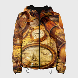 Куртка с капюшоном женская Древнее путешествие, цвет: 3D-черный