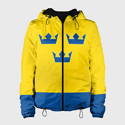 Куртка с капюшоном женская Сборная Швеции: домашняя форма, цвет: 3D-черный