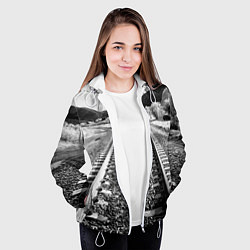 Куртка с капюшоном женская Железная дорога, цвет: 3D-белый — фото 2