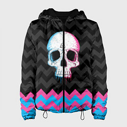 Куртка с капюшоном женская Colored Skull, цвет: 3D-черный