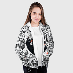 Куртка с капюшоном женская Yin Yang Tigers, цвет: 3D-белый — фото 2