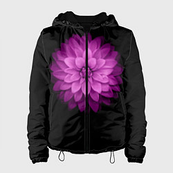Куртка с капюшоном женская Violet Flower, цвет: 3D-черный