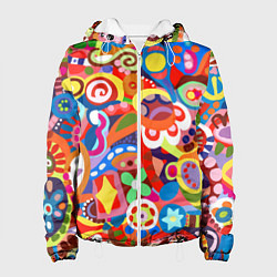 Куртка с капюшоном женская Абстракция, цвет: 3D-белый