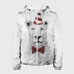 Куртка с капюшоном женская Новогодняя Леви, цвет: 3D-белый