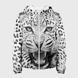 Куртка с капюшоном женская Белый леопард, цвет: 3D-белый