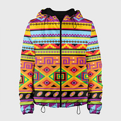 Куртка с капюшоном женская Этнический орнамент, цвет: 3D-черный