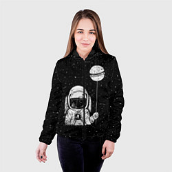 Куртка с капюшоном женская Астронавт с шариком, цвет: 3D-черный — фото 2
