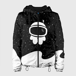 Куртка с капюшоном женская Маленький космонавт, цвет: 3D-черный
