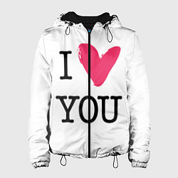 Куртка с капюшоном женская I Iove you, цвет: 3D-черный