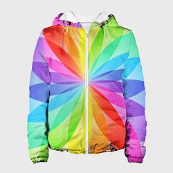 Куртка с капюшоном женская Радуга, цвет: 3D-белый