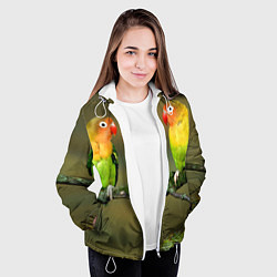 Куртка с капюшоном женская Два попугая, цвет: 3D-белый — фото 2