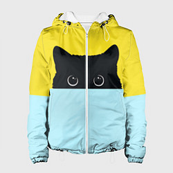 Женская куртка Черный кот выглядывает