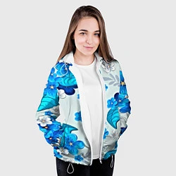 Куртка с капюшоном женская Весенний узор, цвет: 3D-белый — фото 2