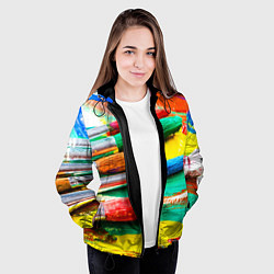 Куртка с капюшоном женская Кисти и краски, цвет: 3D-черный — фото 2
