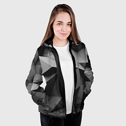 Куртка с капюшоном женская Gray abstraction, цвет: 3D-черный — фото 2