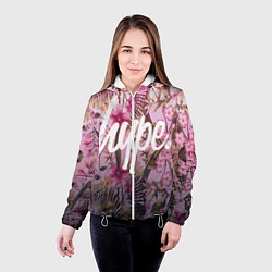 Куртка с капюшоном женская Hype Flowers, цвет: 3D-белый — фото 2