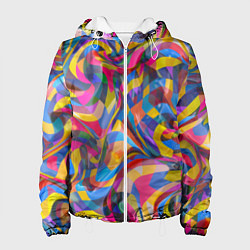 Куртка с капюшоном женская Абстракционизм, цвет: 3D-белый
