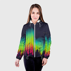 Куртка с капюшоном женская Северное сияние, цвет: 3D-белый — фото 2