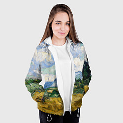 Куртка с капюшоном женская Ван Гог Картина, цвет: 3D-белый — фото 2