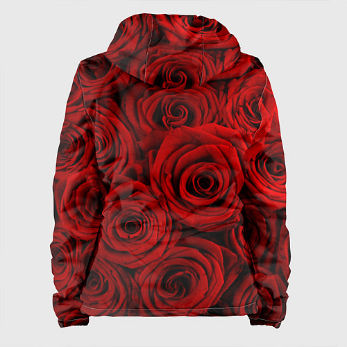 Женская куртка Красные розы / 3D-Черный – фото 2