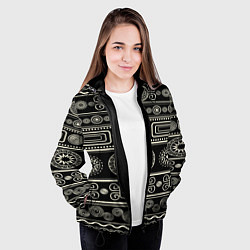 Куртка с капюшоном женская Африканский мотив, цвет: 3D-черный — фото 2