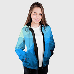 Куртка с капюшоном женская Geometric blue, цвет: 3D-черный — фото 2
