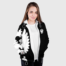 Куртка с капюшоном женская Russia - Black collection, цвет: 3D-белый — фото 2
