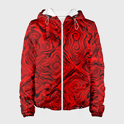Куртка с капюшоном женская Tie-Dye red, цвет: 3D-белый