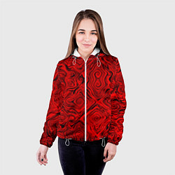 Куртка с капюшоном женская Tie-Dye red, цвет: 3D-белый — фото 2