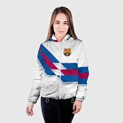 Куртка с капюшоном женская FC Barcelona, цвет: 3D-белый — фото 2