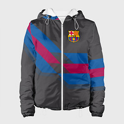 Куртка с капюшоном женская Barcelona FC: Dark style, цвет: 3D-белый