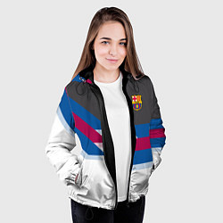 Куртка с капюшоном женская Barcelona FC: White style, цвет: 3D-черный — фото 2