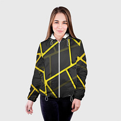 Куртка с капюшоном женская Желтая сетка, цвет: 3D-белый — фото 2