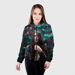 Куртка с капюшоном женская Dua Lipa: Floral, цвет: 3D-черный — фото 2